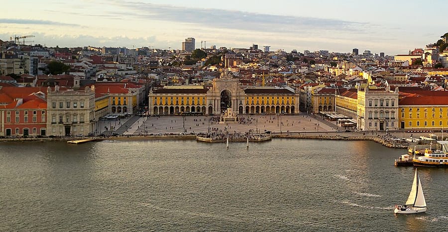 Praça do Comércio, the riverside square in central Lisbon